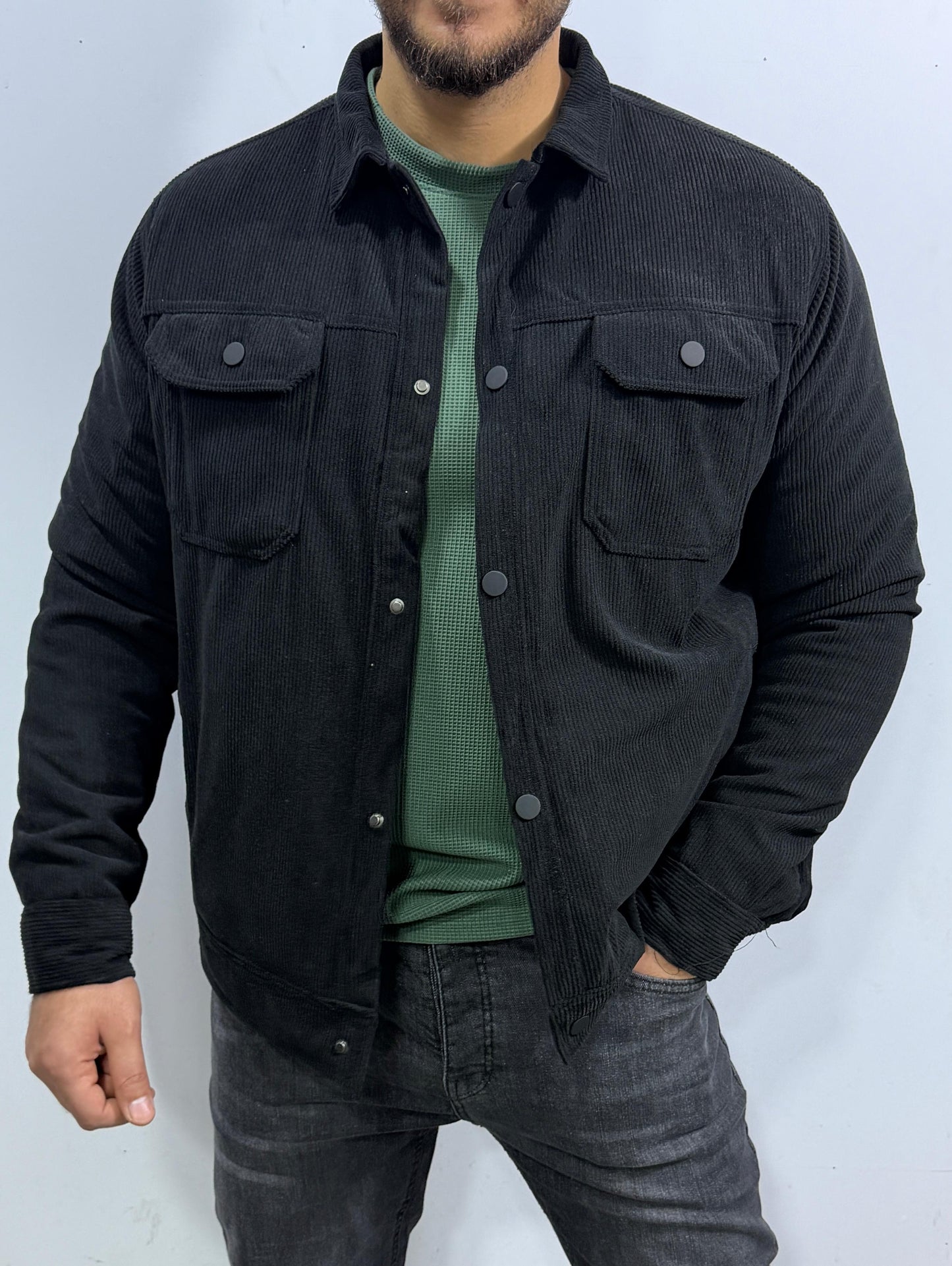 جاكيت قطيفه مضلع